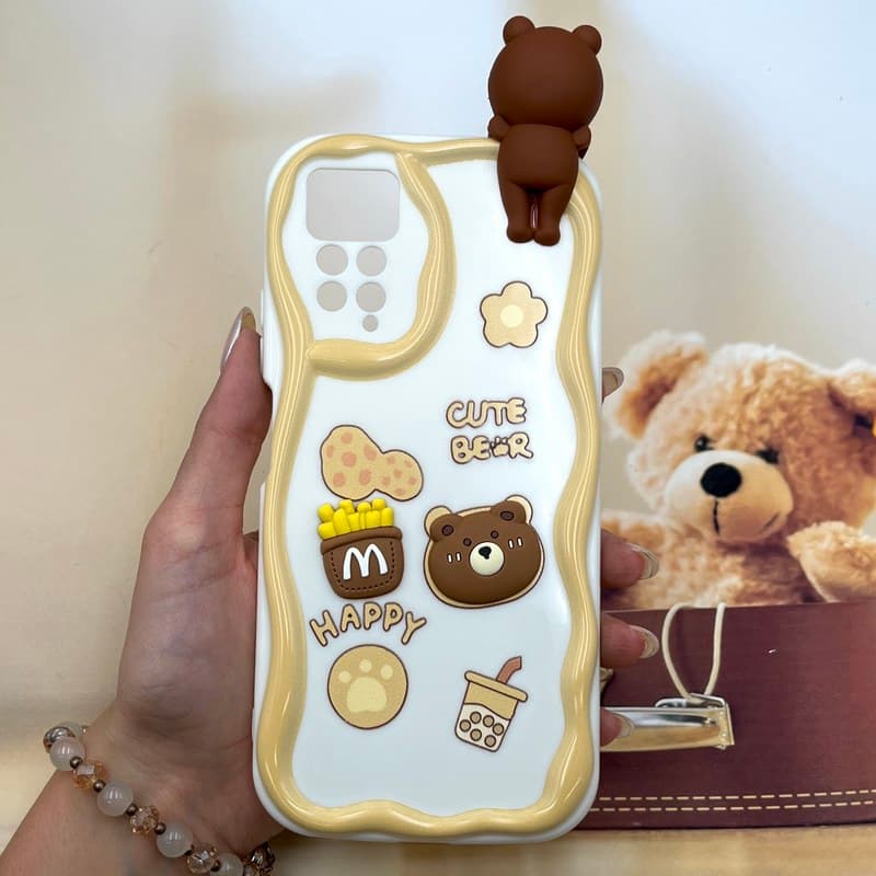 قاب گوشی Redmi Note 11 Pro / Redmi Note 12 Pro 4G شیائومی Toy Friend عروسکی برجسته ضد ضربه محافظ لنز دار طرح تدی کد 445648