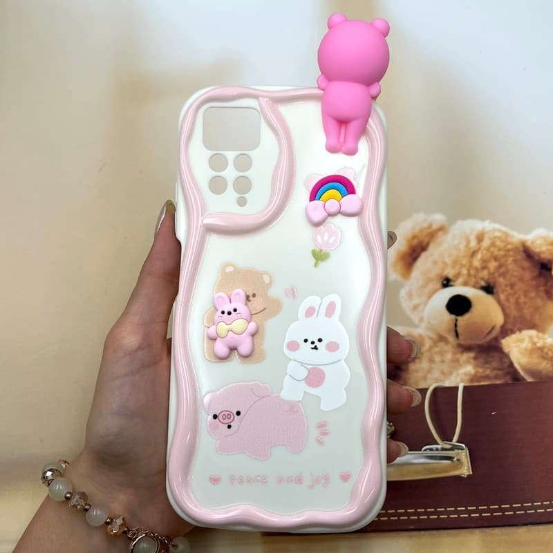 قاب گوشی Redmi Note 11 Pro / Redmi Note 12 Pro 4G شیائومی Toy Friend عروسکی برجسته ضد ضربه محافظ لنز دار طرح خرگوش کد 612694