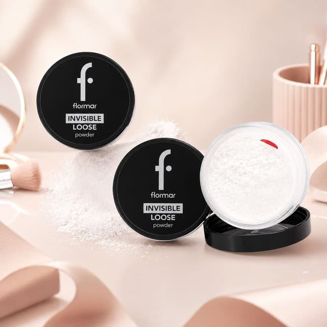 پودر فیکس بیرنگ (بیک) فلورمار FLORMAR INVISIBLE LOOSE POWDER