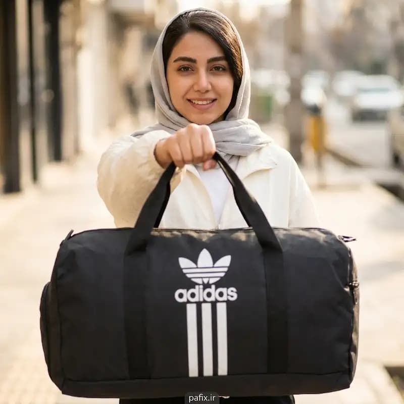ساک ورزشی مشکی آدیداس جاکفشی دار مناسب باشگاه کد 10274 — تصویر ۲