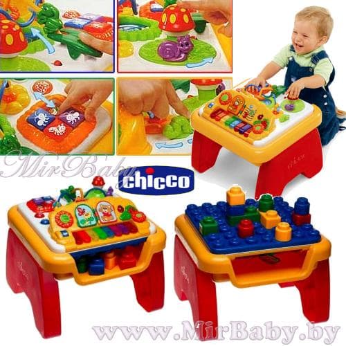 اسباب بازی چیکو 2 کاره میز لگو و پیانو موزیکال چراغدار اورجینال چیکو 1 سال تا 5 سال chicco baby toys — تصویر ۲
