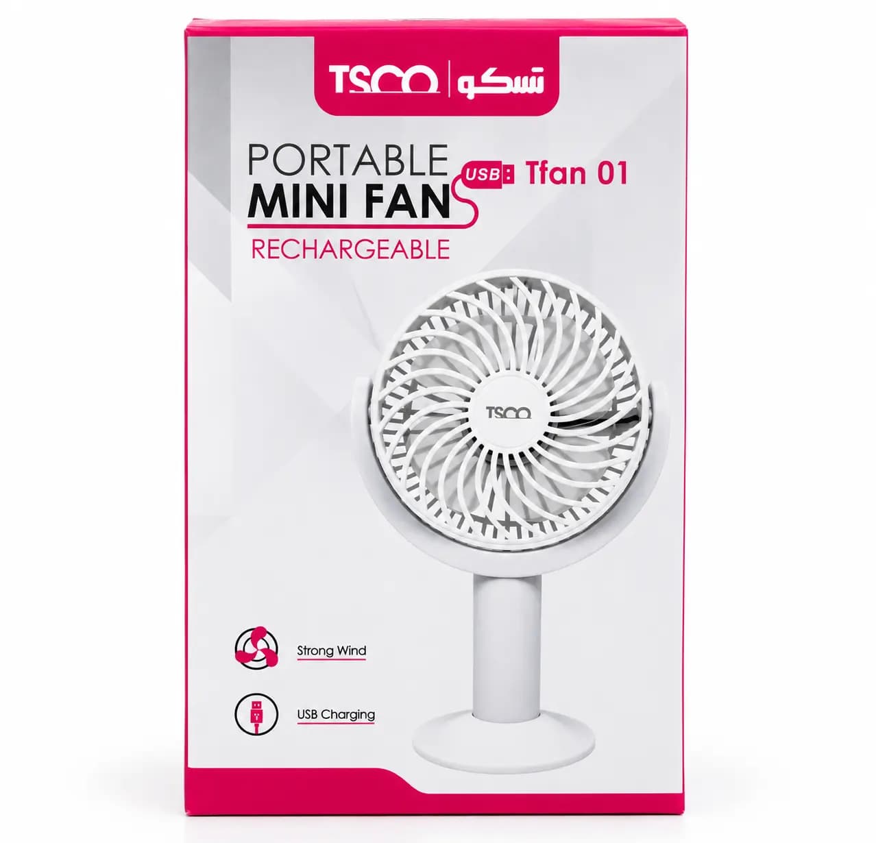 پنکه شارژی دستی و رومیزی تسکو مدل TFAN 01 — تصویر ۲