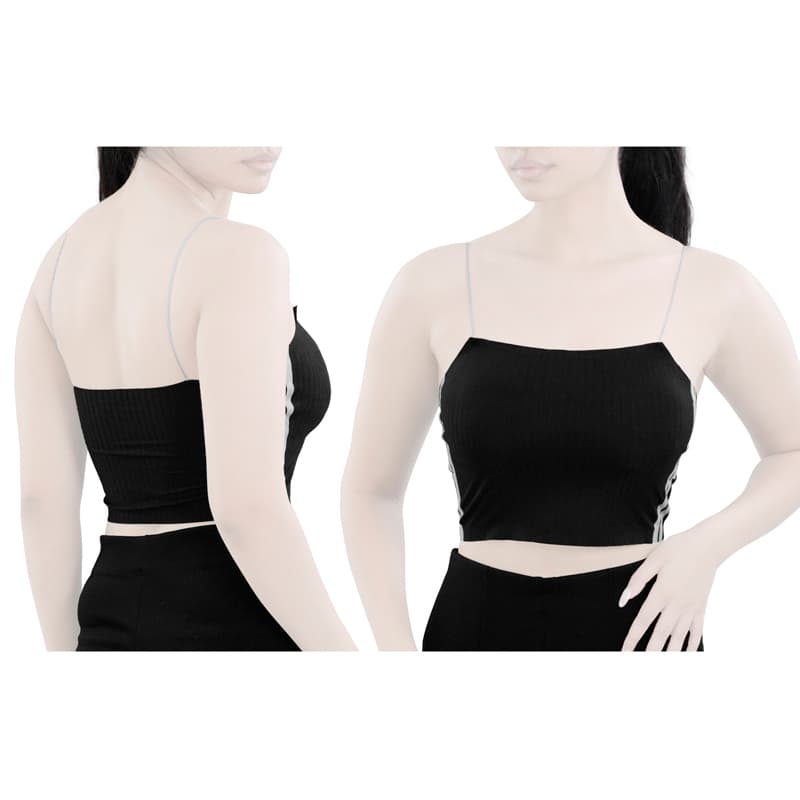 نیم تنه کاپدار لیزری ورزشی زنانه مدل 5B0194 مشکی