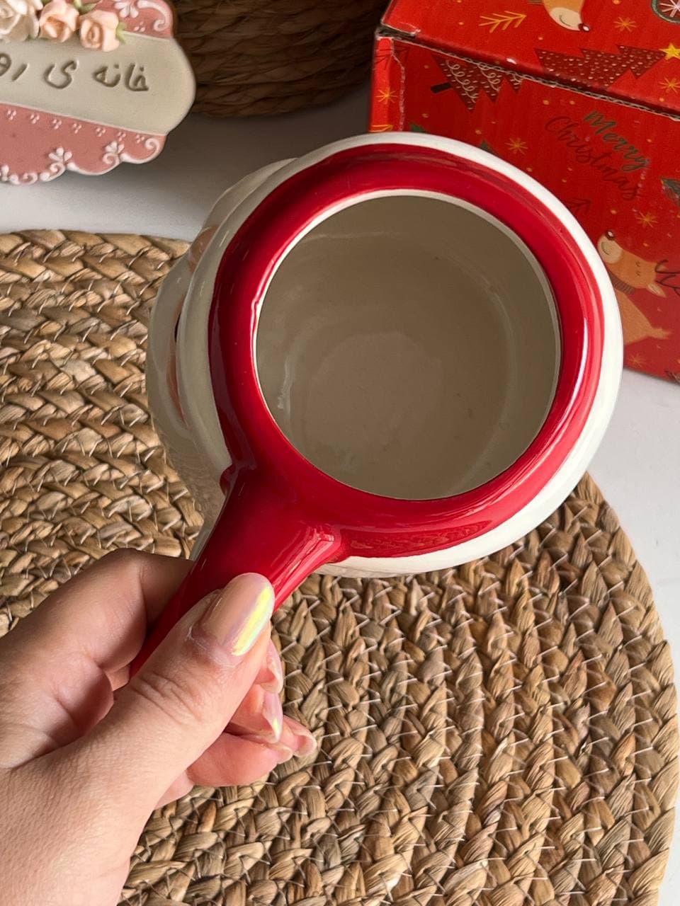 ماگ فانتزی کریسمسی طرح بابانوئل عینکی کد 4320 — تصویر ۳