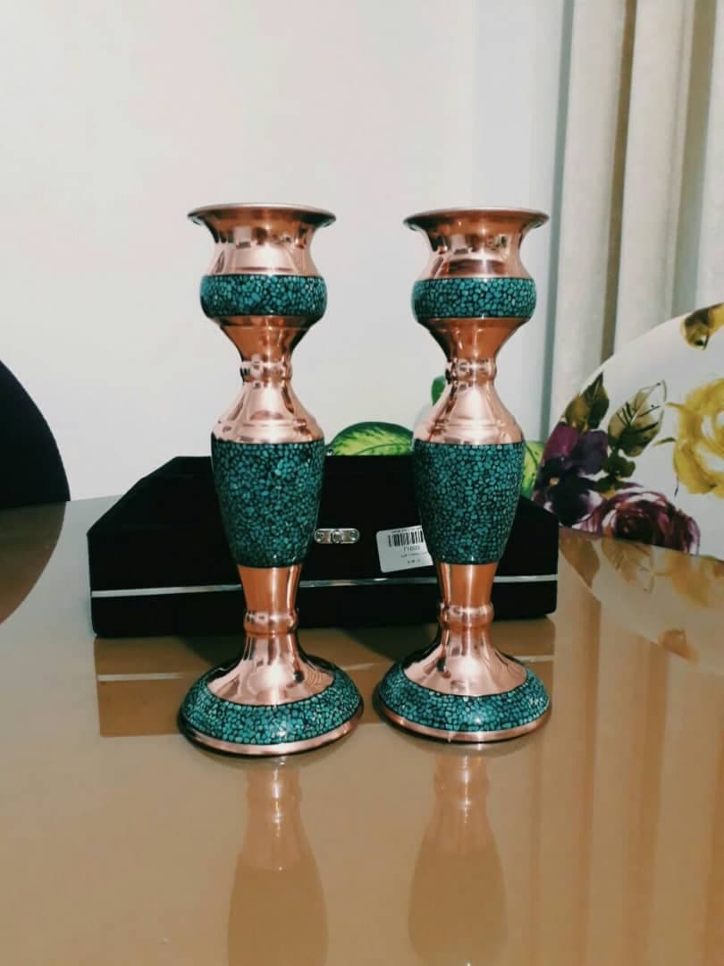 شمعدان مسی فیروزکوبی