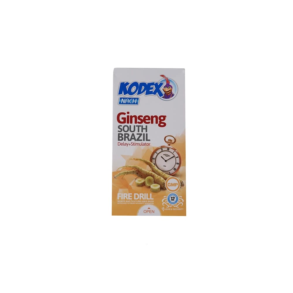 کاندوم تحریک کننده تاخیری ناچ کدکس Nach Kodex مدل Ginseng – بسته 12 عددی