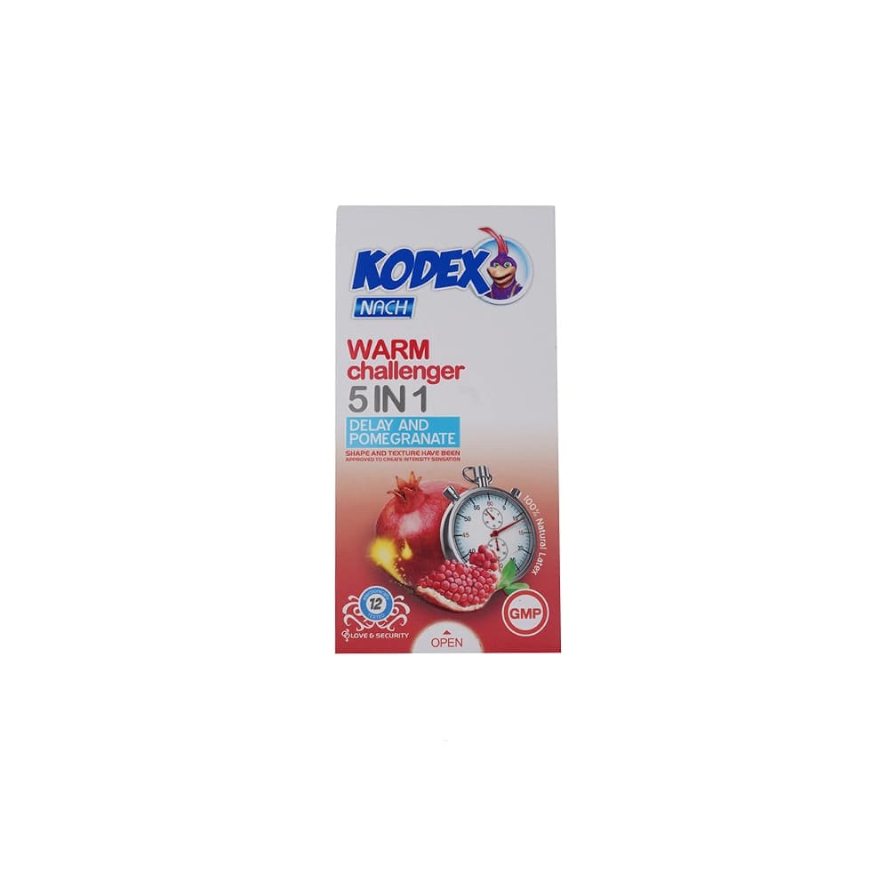 کاندوم تاخیری ناچ کدکس Nach Kodex مدل Warm Challenger 5 IN 1 – بسته 12 عددی