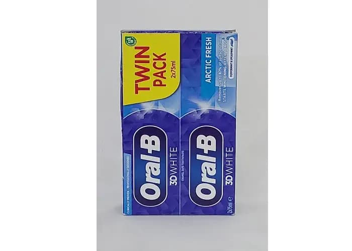 خمیردندان اورال بی تری دی وایت پک دوتایی Oral-b 3D White Twin Pack