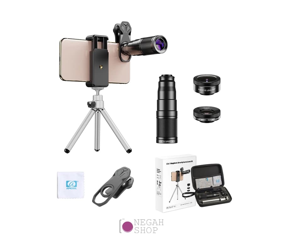 کیت لنز گوشی موبایل 4 تایی APEXEL Telephoto 22X — تصویر ۶
