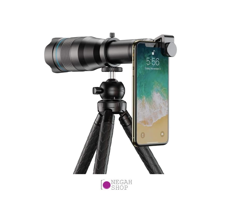لنز تله گوشی موبایل Apexel JS60X با زوم اپتیکال 60 برابر، منشور BaK4 و سهپایه همراه — تصویر ۴