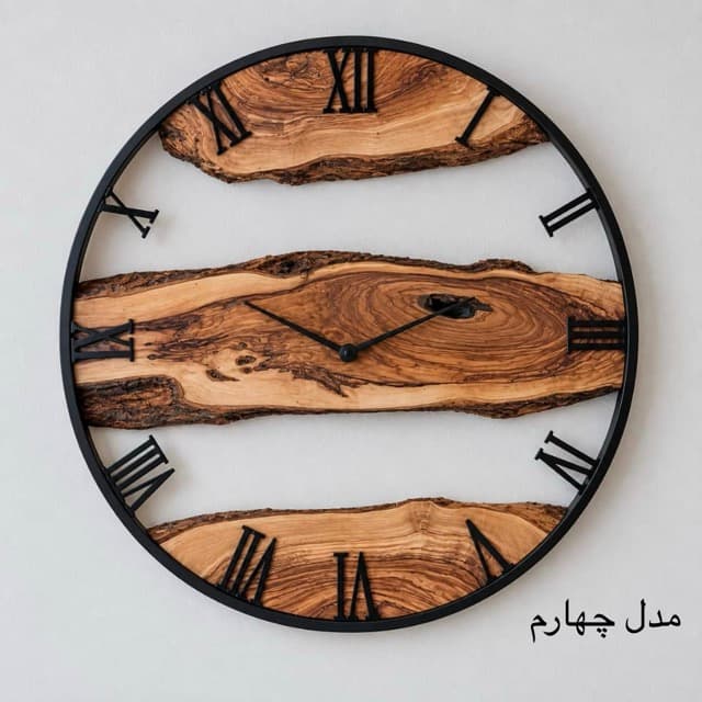 ساعت دیواری چوبی قطر 50 سانتی متر کد 1190002