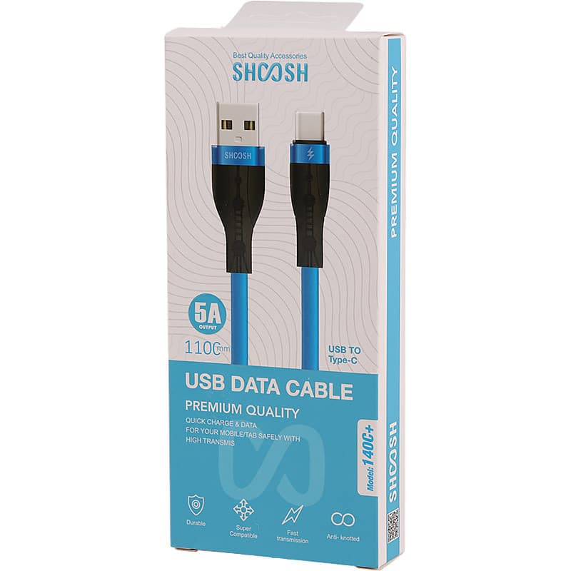 کابل تایپ سی فست شارژ 5 آمپر شوش SH140C+ طول 1.1 متر — تصویر ۶