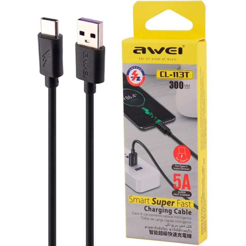 کابل کوتاه تایپ سی فست شارژ 5 آمپر اوی CL-113T طول 30 سانتی متر