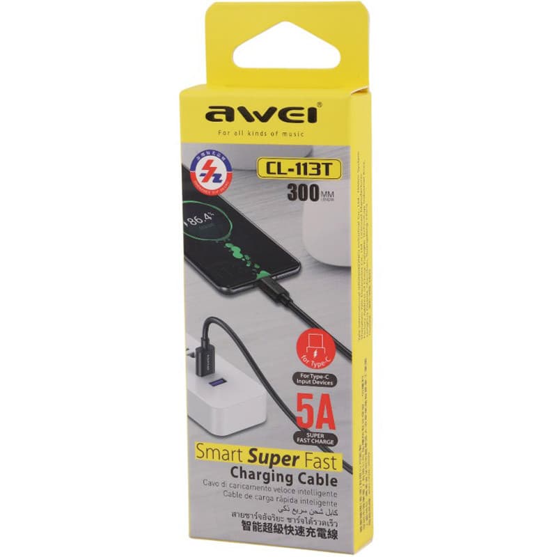 کابل کوتاه تایپ سی فست شارژ 5 آمپر اوی CL-113T طول 30 سانتی متر — تصویر ۶