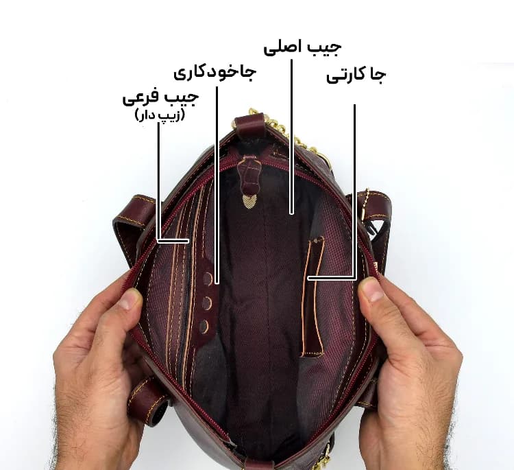 کیف زنانه چرم طبیعی کروکو مدل FATEH122K — تصویر ۵