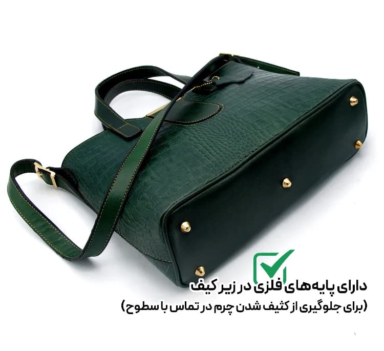 کیف زنانه چرم طبیعی کروکو مدل fateh 151 — تصویر ۳