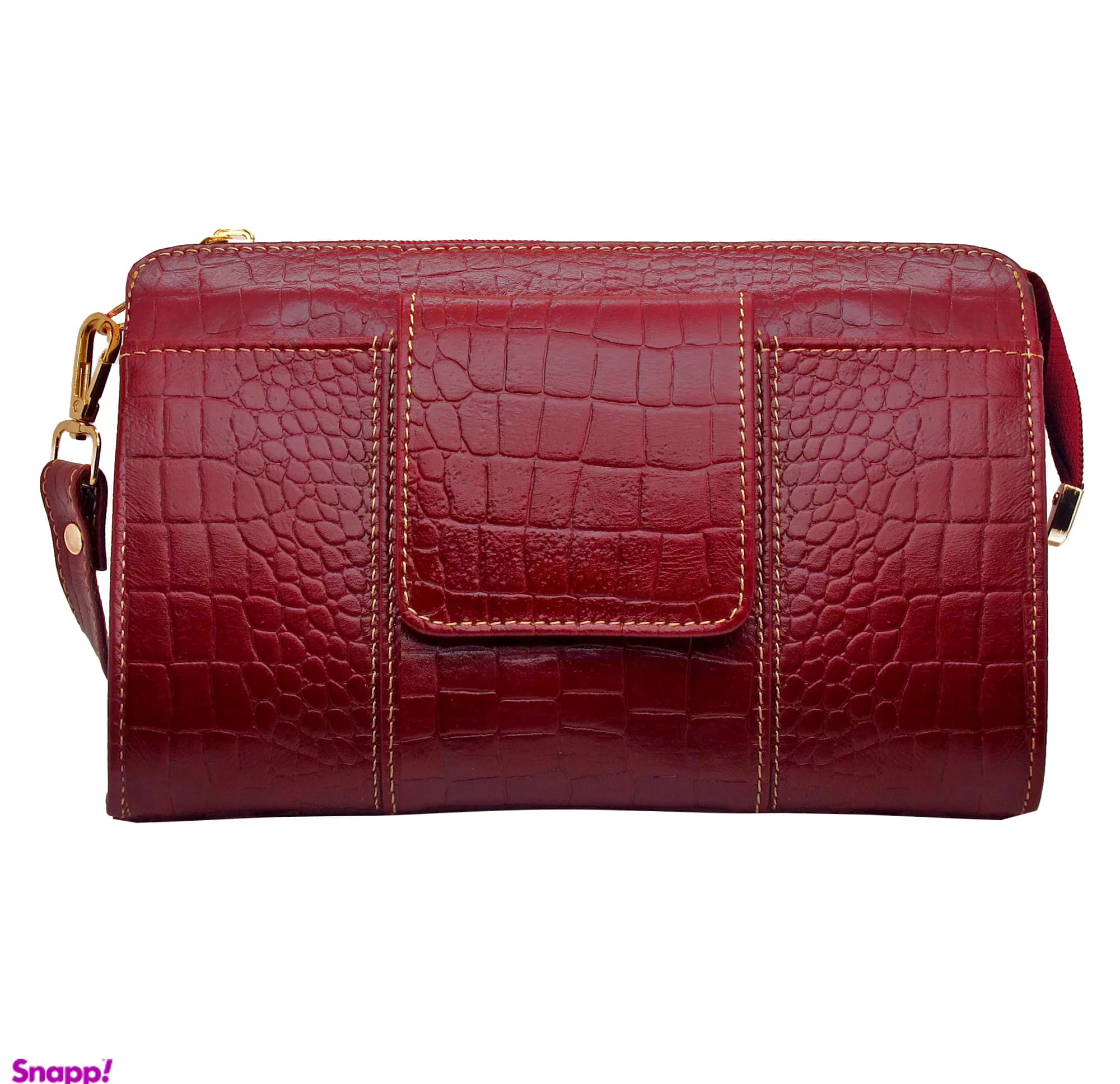 کیف رو دوشی چرم طبیعی زنانه مدل fateh 130