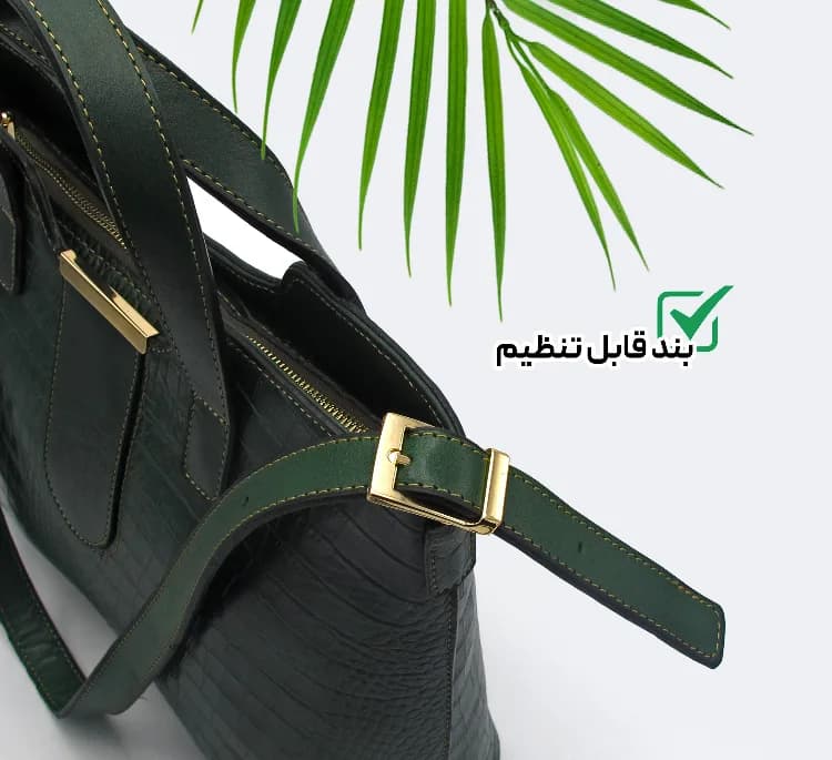 کیف رو دوشی زنانه چرم طبیعی کروکو مدل fathe151 — تصویر ۴
