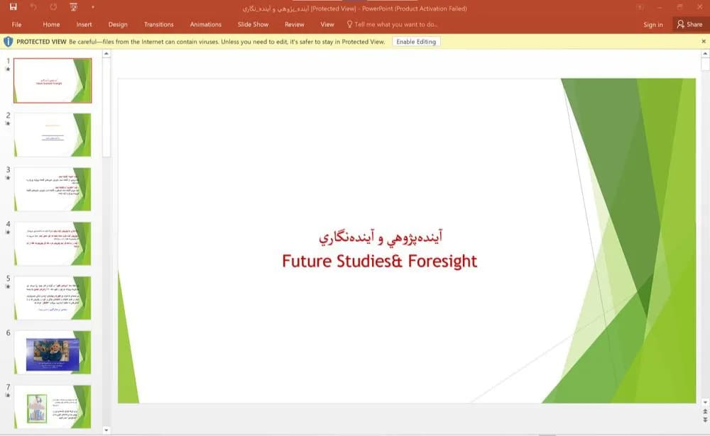 پاورپوینت آينده‌ پژوهی و آينده‌ نگاری