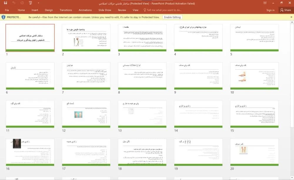 پاورپوینت ساختار قامتی حركات اصلاحی تشخيص راه های پيشگيری تمرينات