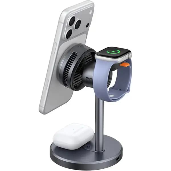 هولدر و نگهدارنده و شارژر وایرلس مگنتی ۲۵ وات مک دودو مدل Mcdodo MagQ Ultra 3 in 1 Magnetic Wireless Charging Station CH-6170 — تصویر ۲
