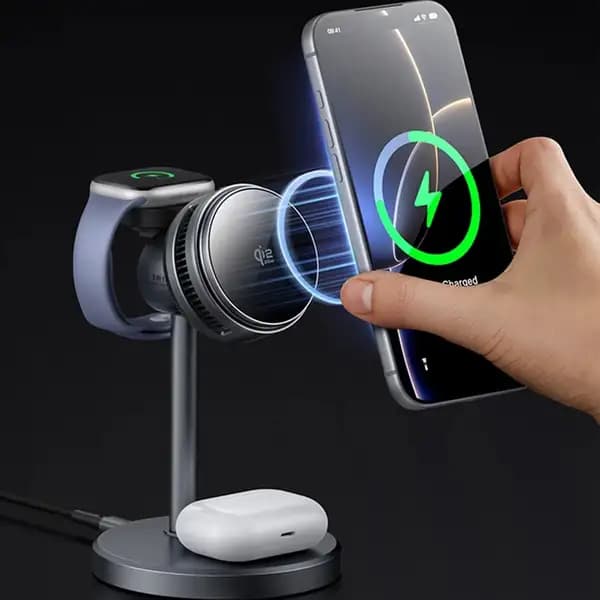 هولدر و نگهدارنده و شارژر وایرلس مگنتی ۲۵ وات مک دودو مدل Mcdodo MagQ Ultra 3 in 1 Magnetic Wireless Charging Station CH-6170 — تصویر ۴