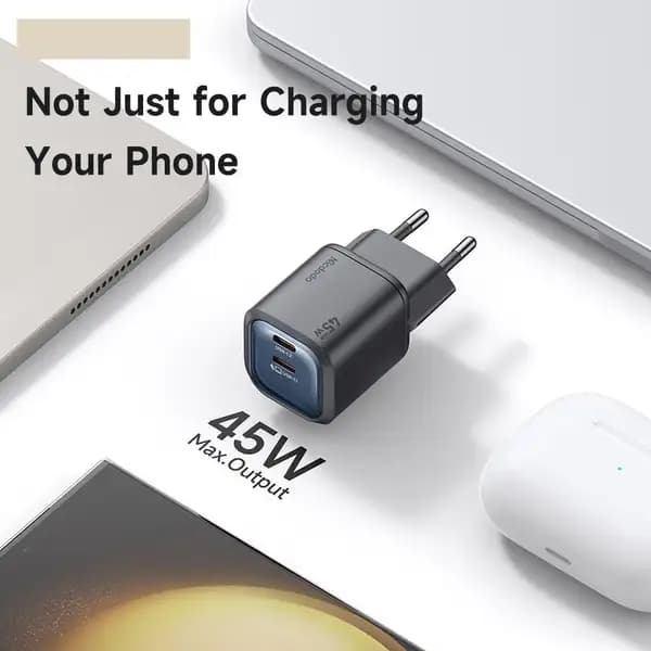 شارژر دیواری 45 وات دو پورت مک دودو مدل Mcdodo CH-1000 45W Dual Port GaN Wall Charger — تصویر ۴