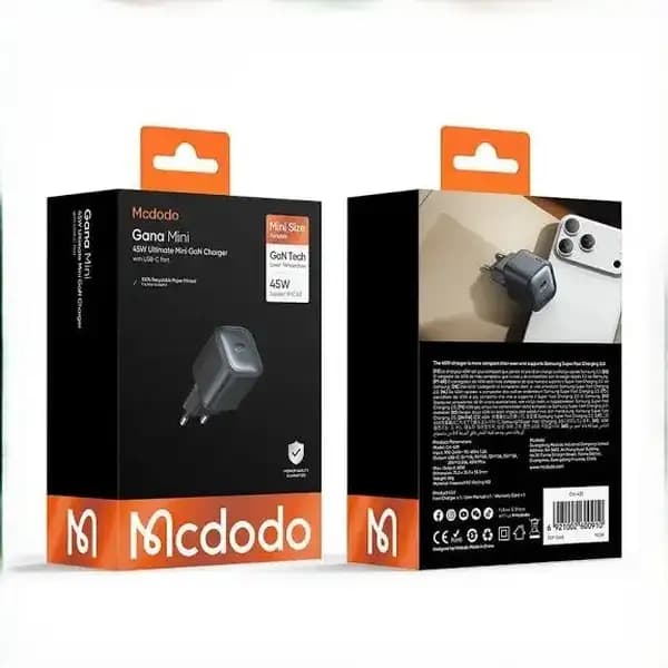 شارژر دیواری ۴۵ وات مک دودو مدل Mcdodo Gana Mini CH-4391 45W GaN Wall Charger — تصویر ۶