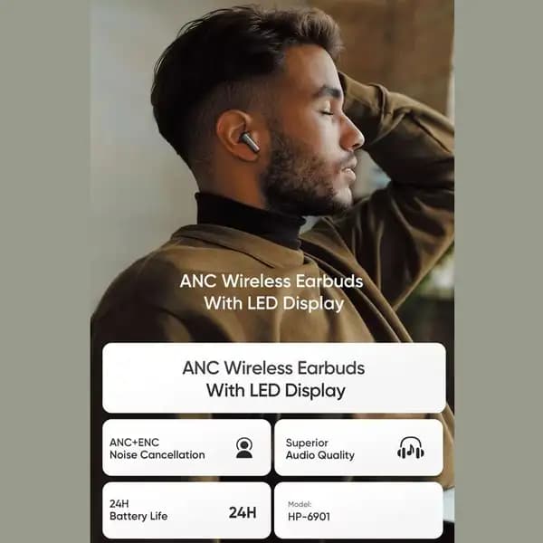 هندزفری بلوتوثی با حذف نویز فعال مک دودو مدل Mcdodo HP-690 ANC + ENC Wireless Earbuds — تصویر ۲