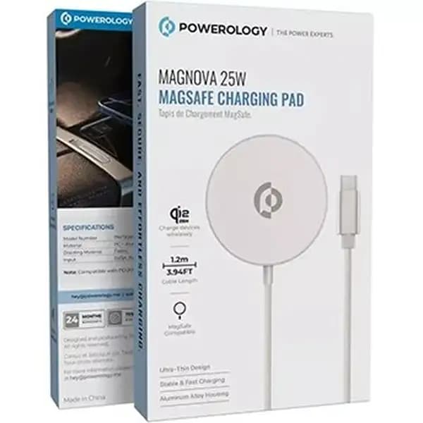شارژر وایرلس پاورولوژی مدل Magnova 25W MagSafe Charging Pad PWTKWC068SL — تصویر ۲
