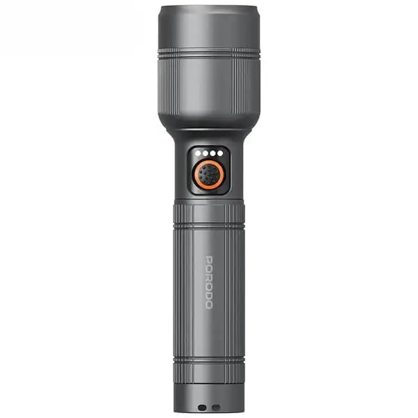 چراغ قوه شارژی ۳۰ وات برد نور 500 متر پرودو مدل Porodo Lumalite 150 Rechargeable Flashlight PDFL2101 — تصویر ۲