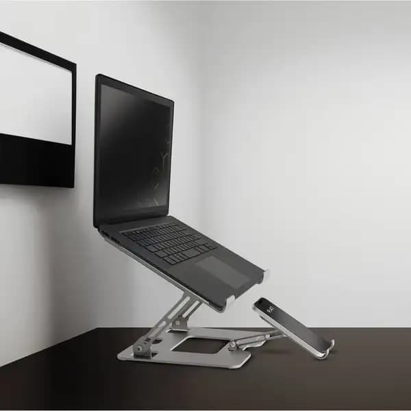 پایه نگهدارنده ۲ در ۱ لپتاپ و موبایل پرودو مدل Porodo Laptop Stand Mobile Holder 2 in 1 PD-HSM09-SL — تصویر ۳