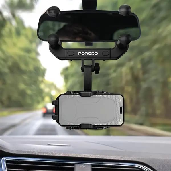 هولدر و نگهدارنده موبایل آینه جلو خودرو پرودو مدل Porodo Mirror Mounted Phone Holder Bracket PDRVMPH — تصویر ۴