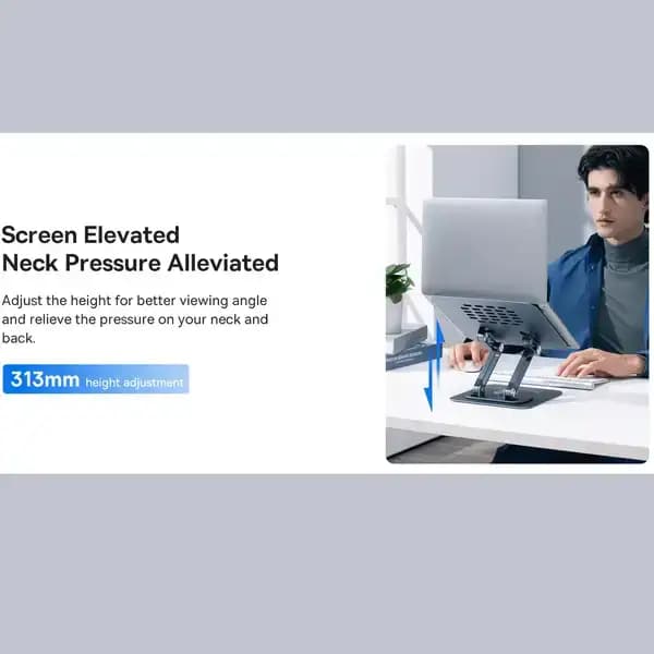 استند رومیزی لپ تاپ و تبلت بیسوس Baseus Ultrastable Pro Series BS-HP017 با بدنه آلومینیومی و چرخش 360 درجه — تصویر ۵