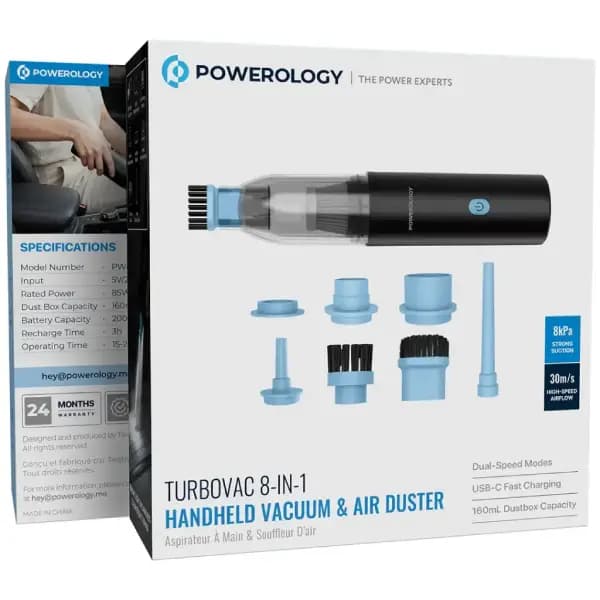 جارو شارژی و دمنده ۸ کاره پاورولوژی مدل Powerology Turbovac 8‑In‑1 — تصویر ۵