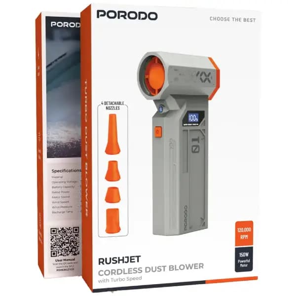 دمنده شارژی پرودو مدل Porodo Rushjet Cordless Dust Blower with Turbo Speed — تصویر ۵