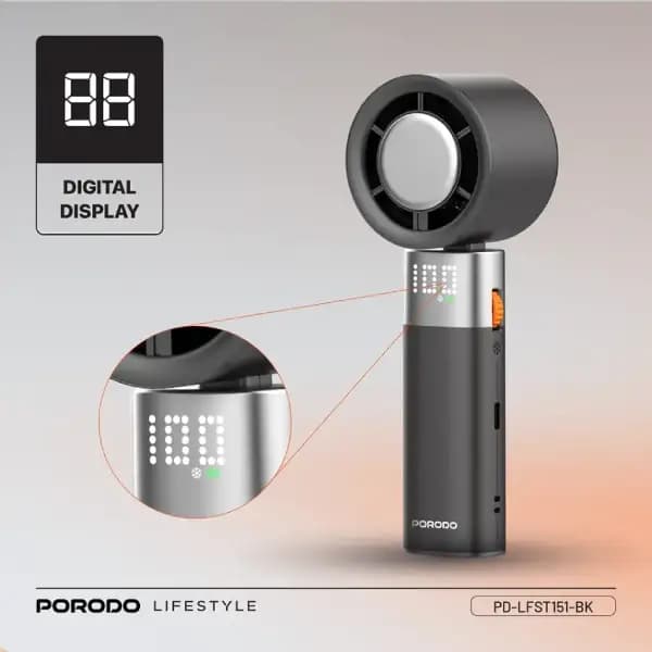 فن دستی پرودو مدل Porodo Lifestyle Handheld Turbo Fan — تصویر ۶