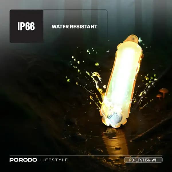 چراغ کمپینگ پرودو مدل Porodo Lifestyle Inflatable Outdoor Magnetic Tube Light — تصویر ۷