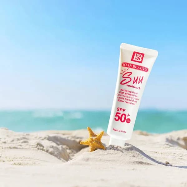 ضد آفتاب فلوئیدی پوست چرب spf50 کلین بیوتی Klin Beauty حجم 50 میل — تصویر ۶