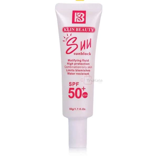 ضد آفتاب فلوئیدی پوست چرب spf50 کلین بیوتی Klin Beauty حجم 50 میل