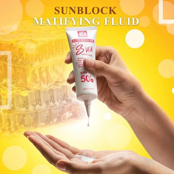 ضد آفتاب فلوئیدی پوست چرب spf50 کلین بیوتی Klin Beauty حجم 50 میل — تصویر ۳