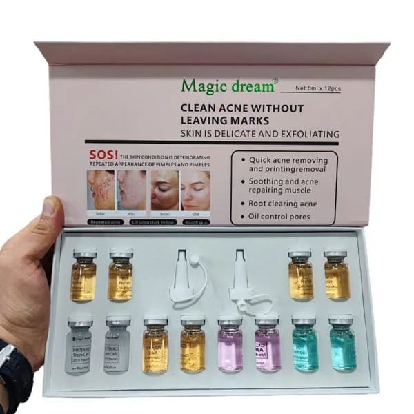 پک 12 عددی کوکتل درمانی هیالورونیک بوستر مجیک دریم Magic dream