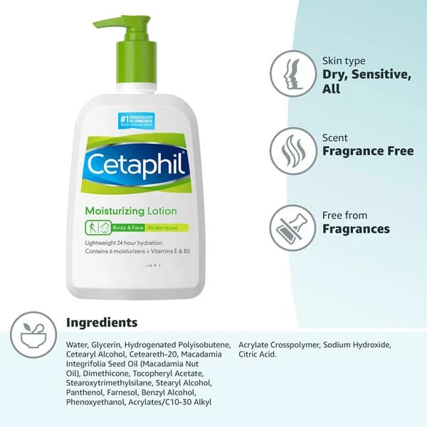 لوسیون مرطوب کننده صورت و بدن ستافیل Cetaphil حجم 237 میل — تصویر ۴