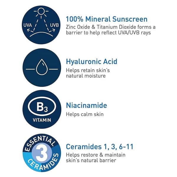 کرم ضد آفتاب مینرال آبرسان سراوی SPF50 حجم 75 میل — تصویر ۴