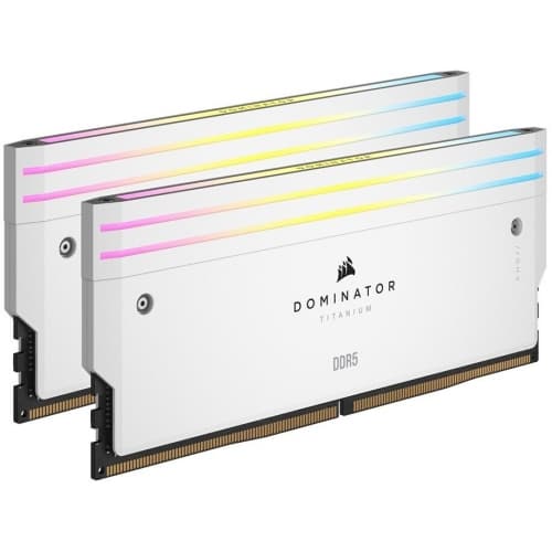 رم دسکتاپ کورسیر دو کاناله Corsair DOMINATOR TITANIUM RGB DDR5 64GB 6600MHZ White — تصویر ۲