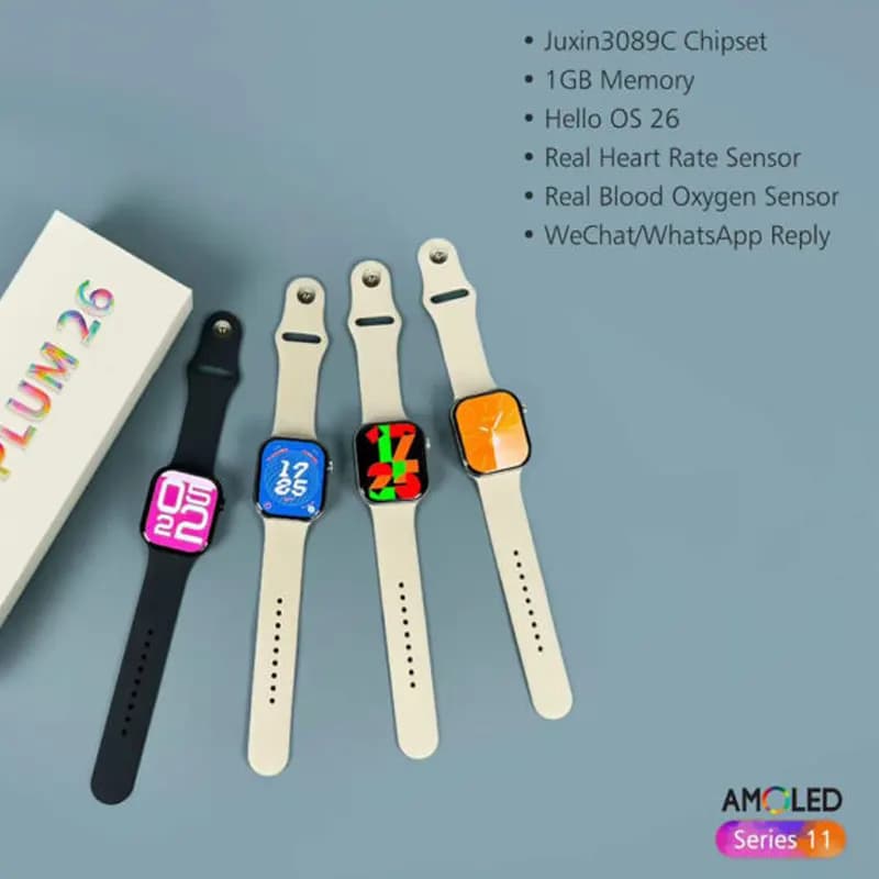 ساعت هوشمند اورجینال سری 11 برند hello Plum مدل h26 pro (تراشه قدرتمند Juxin3089C Chipset)+گارانتی طلایی — تصویر ۴