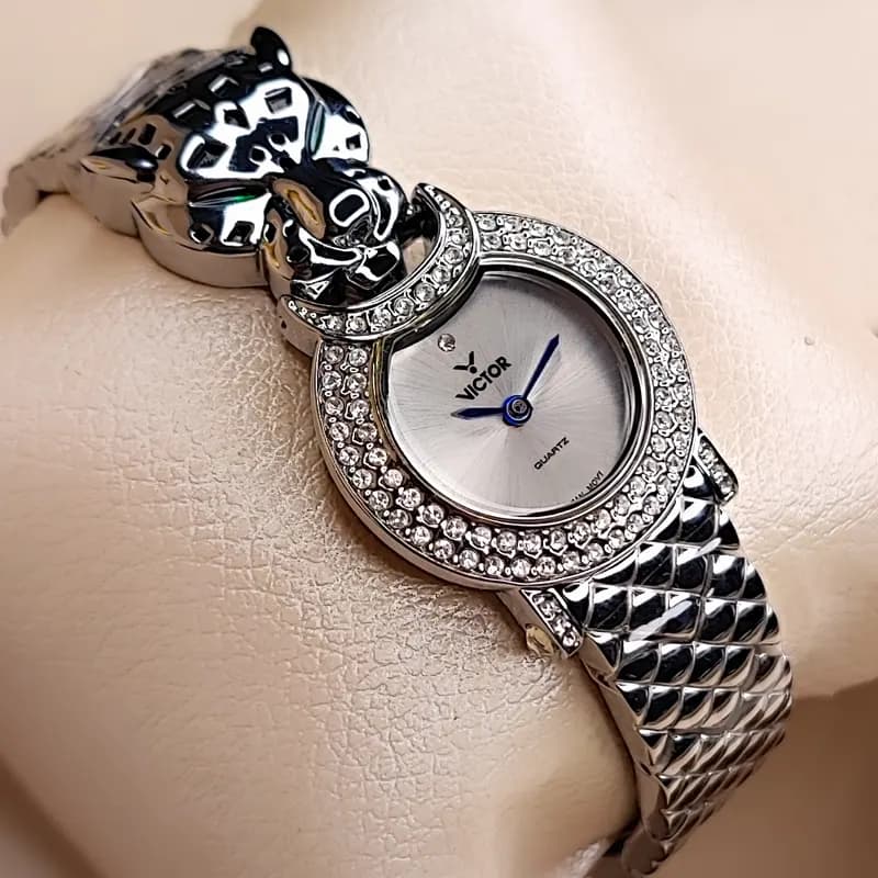 ساعت مچی زنانه ویکتور فرانسه اورجینال سلطنتی رزگلد مدل V5726 — تصویر ۸