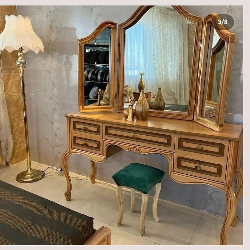 سرویس خواب کلاسیک مدل فرانسوی کویین مبلمان فرنا مدل 1144003 — تصویر ۲