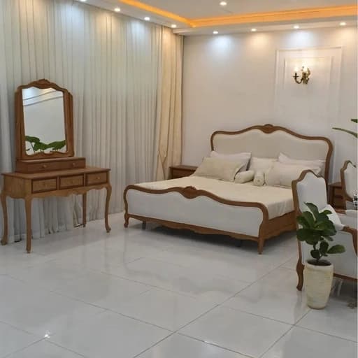 سرویس خواب کلاسیک مدل فرانسوی کویین مبلمان فرنا مدل 1144003