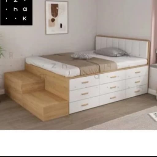 تخت خواب کشودار مدل پله دار F158 مبلمان فرنا مدل 1144002